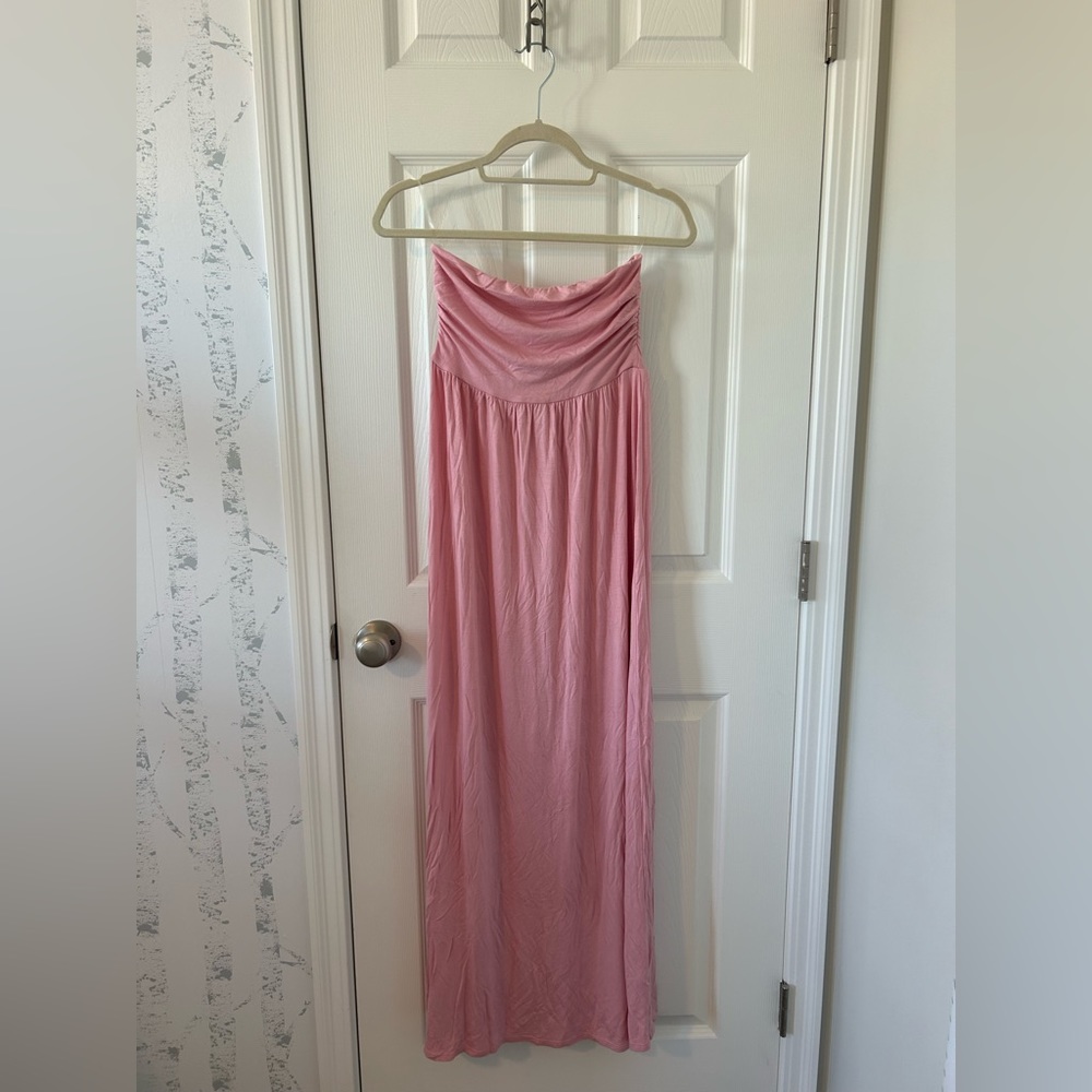 Pinkblush maternity dress strapless pink Small